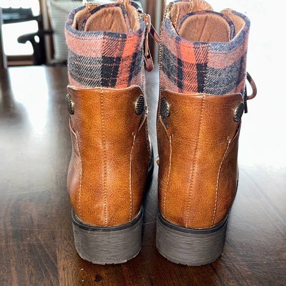 BareTraps Tan and Plaid Lace-Up Boots - Picture 8 of 8